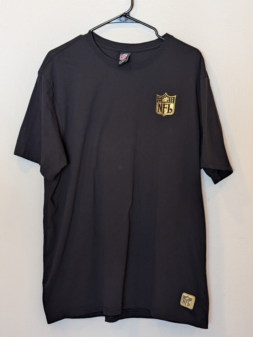 NFL Black Gold Shield Logo Tee Unisex Football Graphic T-Shirt